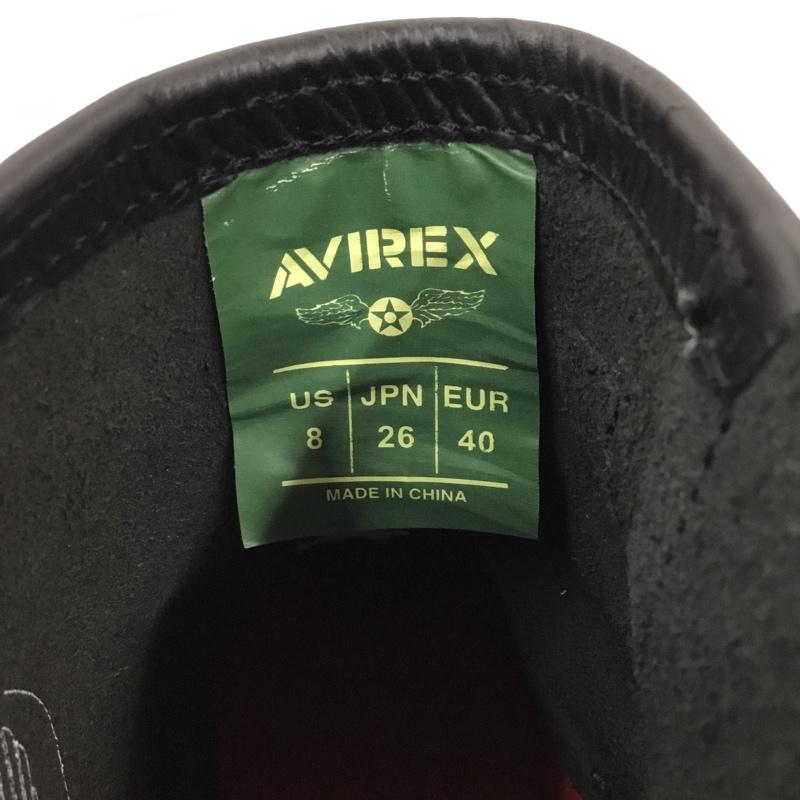 アヴィレックス AVIREX ブーツ エンジニアブーツ 26cm ショートブーツ レザー 26.0cm 無地 黒 / ブラック / メンズ USED 古着 中古 10103447