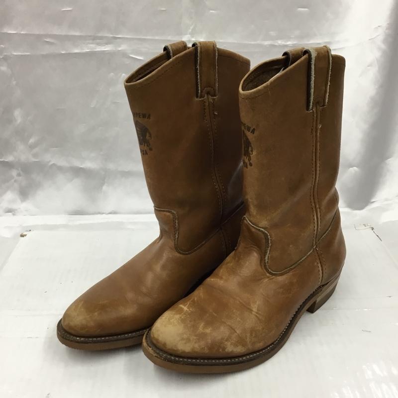 チペワ Chippewa ブーツ ウエスタンブーツ 26790 ペコスタイプ 7 1/2 レザー ワンポイント 茶 / ブラウン / メンズ USED 古着 中古 10103448