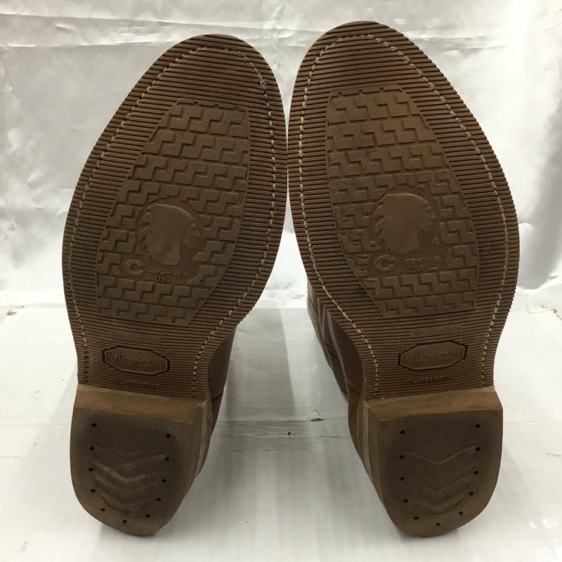 チペワ Chippewa ブーツ ウエスタンブーツ 26790 ペコスタイプ 7 1/2 レザー ワンポイント 茶 / ブラウン / メンズ USED 古着 中古 10103448