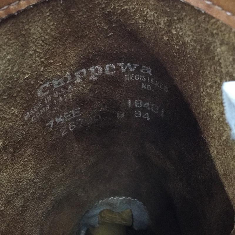 チペワ Chippewa ブーツ ウエスタンブーツ 26790 ペコスタイプ 7 1/2 レザー ワンポイント 茶 / ブラウン / メンズ USED 古着 中古 10103448
