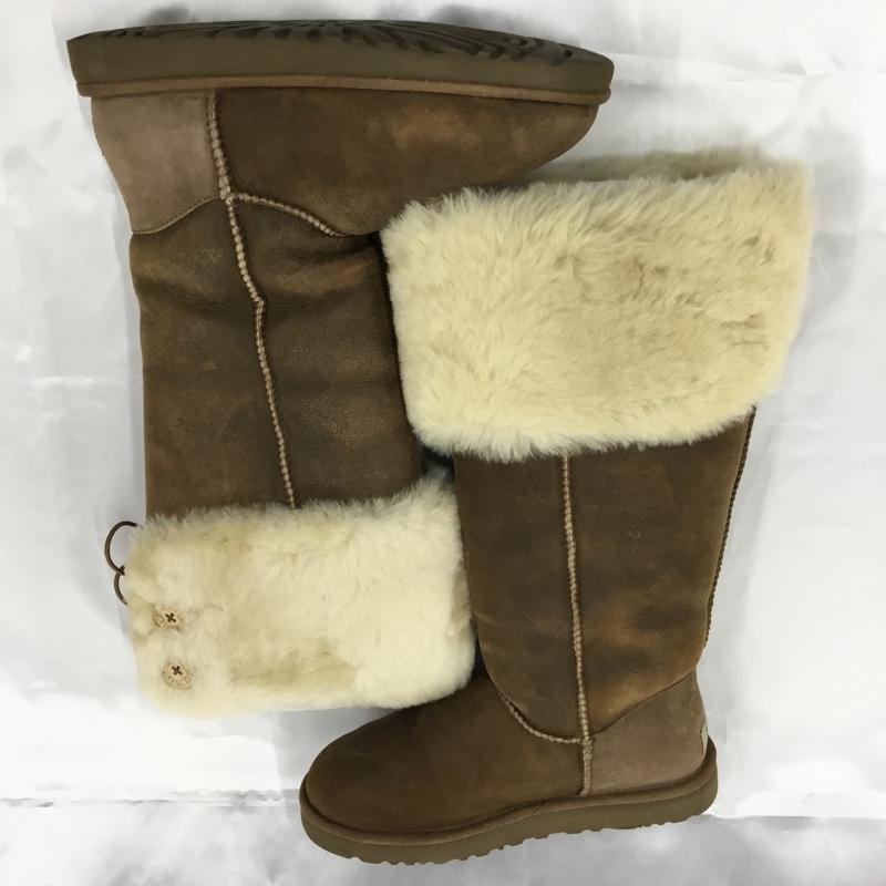 アグ UGG ブーツ ロングブーツ 3172 ニーハイブーツ 箱有 24cm 24.0cm 無地 キャメル / キャメル / レディース USED 古着 中古 10103454