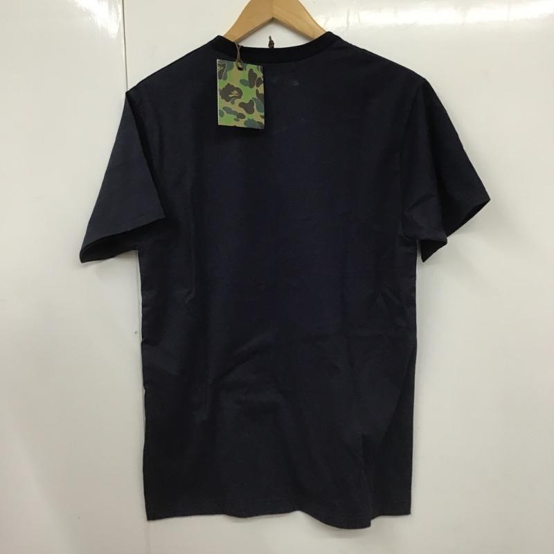 アベイシングエイプ A BATHING APE Tシャツ 半袖 007CSF801002X Tシャツ 半袖カットソー クルーネックカットソー M ロゴ、文字 紺 / ネイビー / メンズ USED 古着 中古 10103466