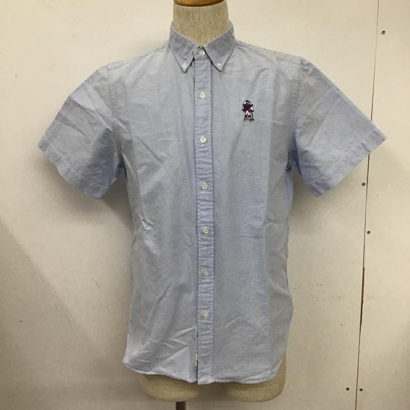 アベイシングエイプ A BATHING APE シャツ、ブラウス 半袖 半袖シャツ カラーシャツ 半袖カットソー ボタンダウンシャツ M ロゴ、文字 水色 / ライトブルー / メンズ USED 古着 中古 10103472