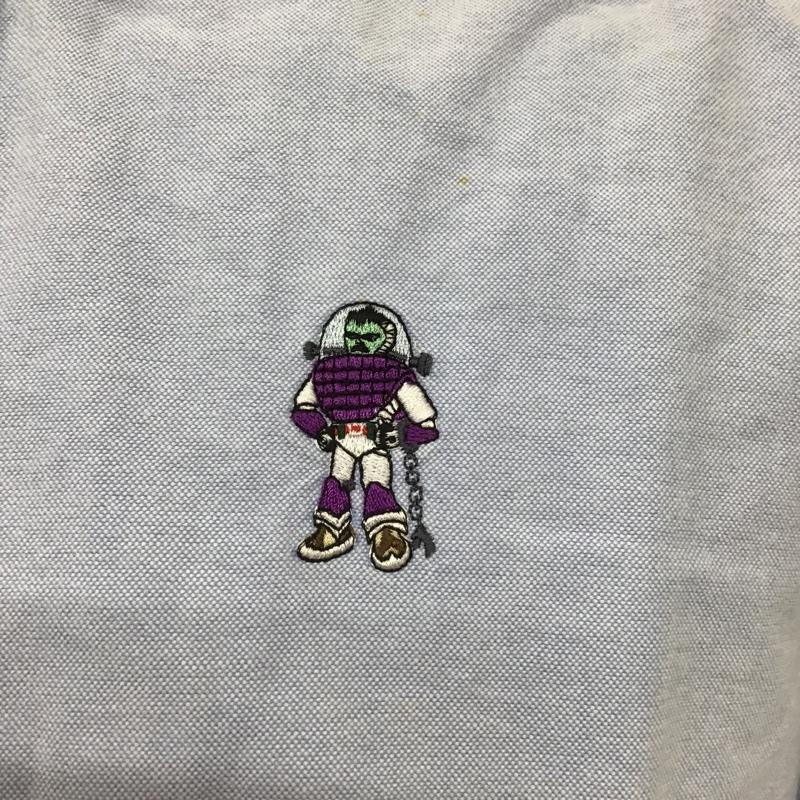 アベイシングエイプ A BATHING APE シャツ、ブラウス 半袖 半袖シャツ カラーシャツ 半袖カットソー ボタンダウンシャツ M ロゴ、文字 水色 / ライトブルー / メンズ USED 古着 中古 10103472