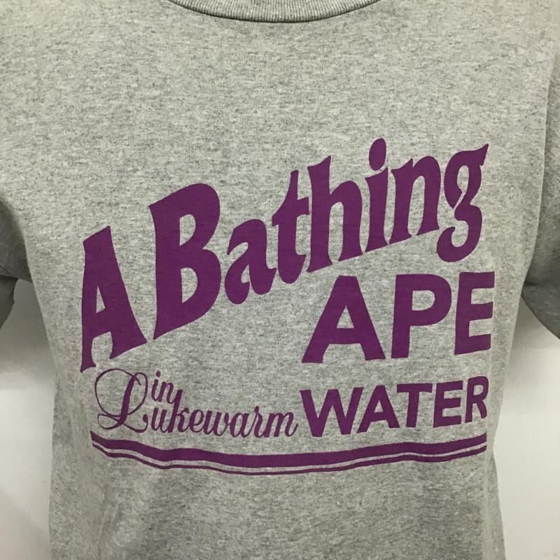 アベイシングエイプ A BATHING APE Tシャツ 半袖 半袖カットソー プリントTシャツ クルーネックカットソー M ロゴ、文字 灰 / グレー / メンズ USED 古着 中古 10103476