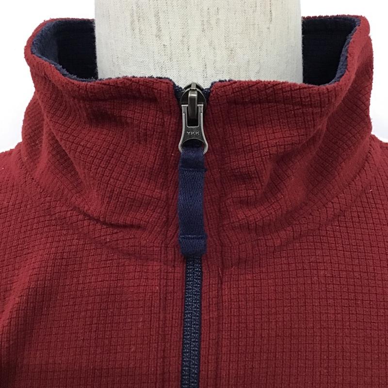 トミーヒルフィガー TOMMY HILFIGER カットソー 長袖 ハーフジップ XXL 無地 えんじ / ワインレッド / メンズ USED 古着 中古 10103487