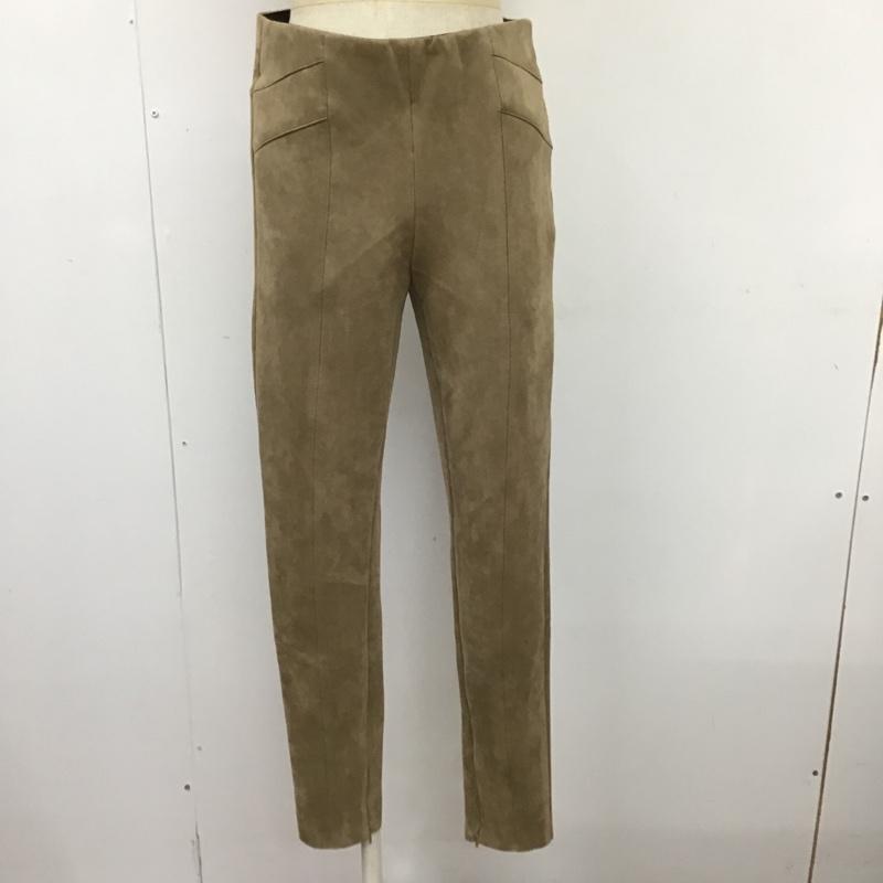 ザラベーシック ZARA BASIC ボトムス ボトムス スウェードパンツ スリムパンツ ストレッチジーンズ センタータックパンツ M 無地 ベージュ / ベージュ /  レディース USED 古着 中古 10103532