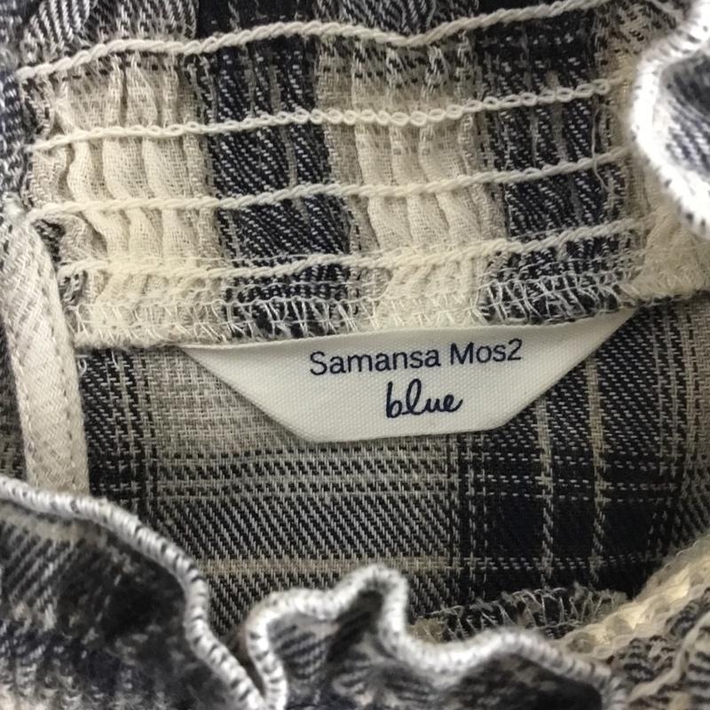 サマンサモスモスブルー Samansa Mos2 blue カットソー 長袖 FREE チェック マルチカラー / マルチカラー /  レディース USED 古着 中古 10103538