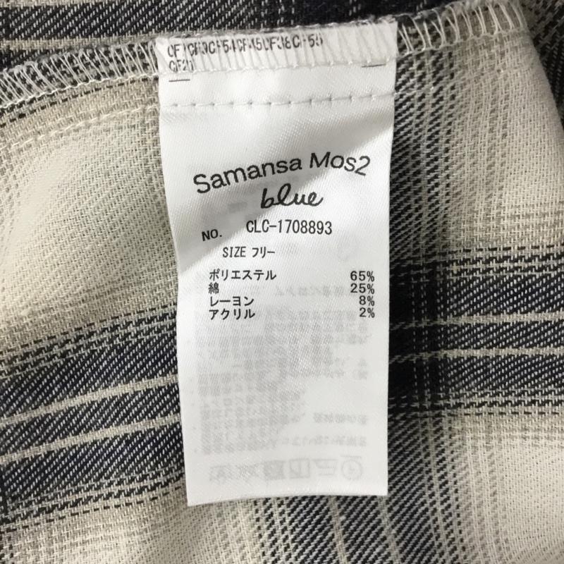 サマンサモスモスブルー Samansa Mos2 blue カットソー 長袖 FREE チェック マルチカラー / マルチカラー /  レディース USED 古着 中古 10103538