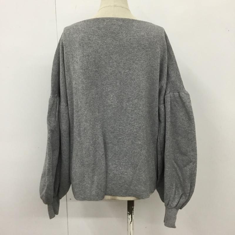 ジーナシス JEANASIS ニット、セーター 長袖 FREE 無地 灰 / グレー / レディース USED 古着 中古 10103556