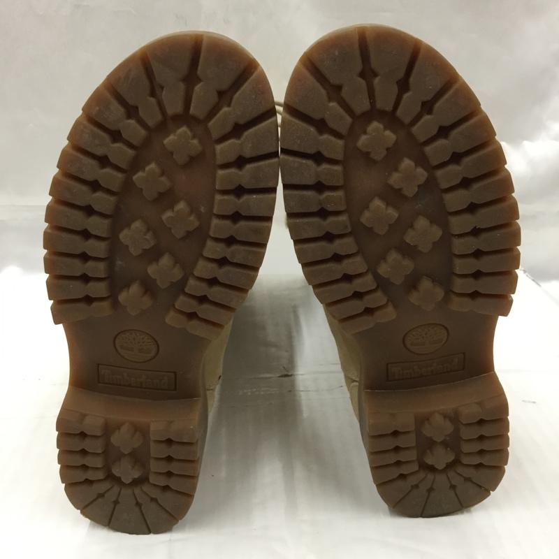 ティンバーランド Timberland ブーツ ロングブーツ 26367 レースアップ ムートン 6W ワンポイント ベージュ / ベージュ / レディース USED 古着 中古 10103568