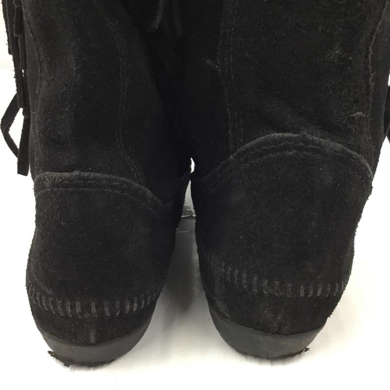 ミネトンカ Minnetonka ブーツ 一般 1229 スタッズ フリンジブーツ 無地 黒 / ブラック / レディース USED 古着 中古 10103570