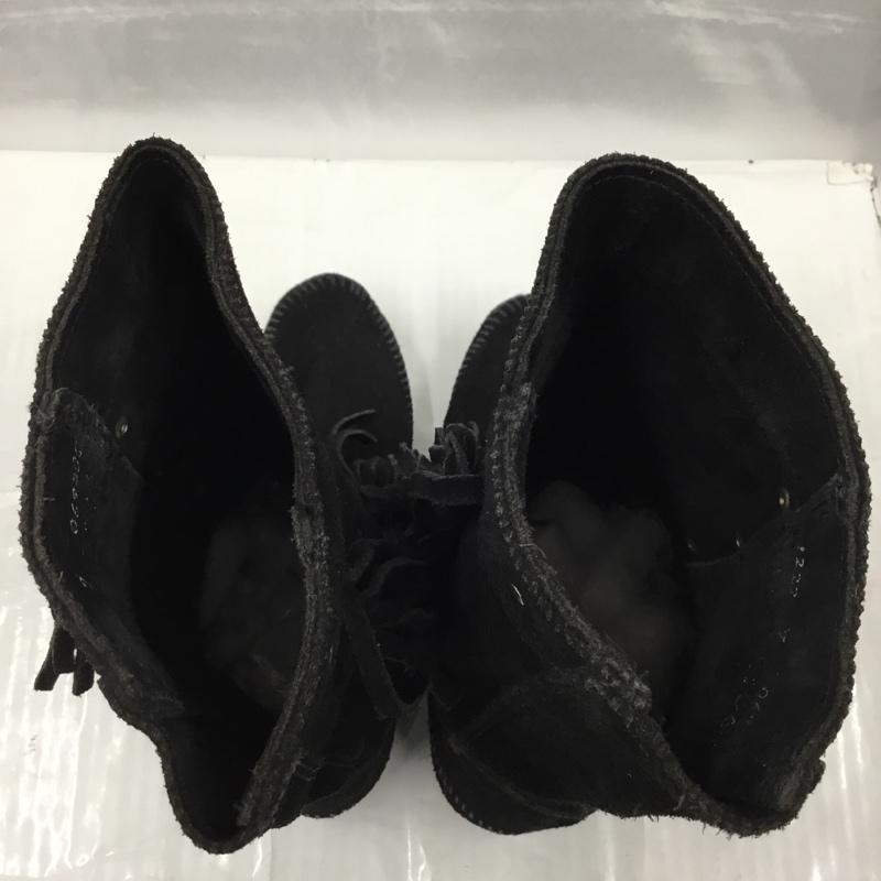 ミネトンカ Minnetonka ブーツ 一般 1229 スタッズ フリンジブーツ 無地 黒 / ブラック / レディース USED 古着 中古 10103570