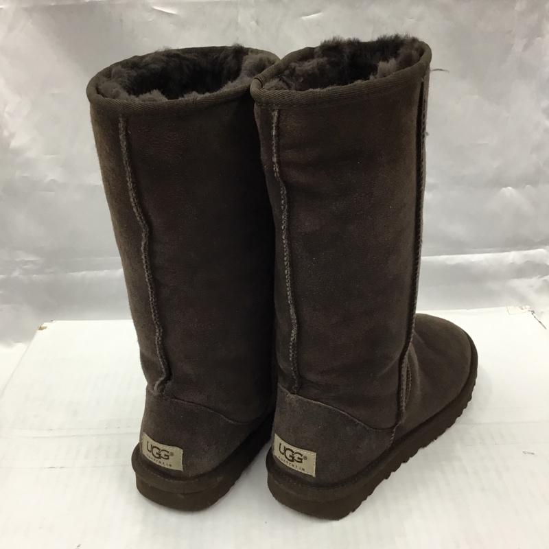 アグ UGG ブーツ 一般 5815 CLASSIC TALL ムートンブーツ 23cm 23.0cm ロゴ、文字 ダークブラウン / ダークブラウン / レディース USED 古着 中古 10103573