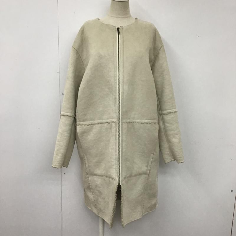 ローリーズファーム LOWRYS FARM ジャケット、上着 ジャンパー、ブルゾン LF717030AD 裏ボアムートンコート アウター ジップアップジャケット ノーカラージャケット M 無地 ベージュ / ベージュ / レディース USED 古着 中古 10103575
