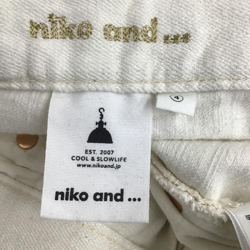 ニコアンド niko and... パンツ デニム、ジーンズ デニムジーンズ ワイドパンツ ストレートパンツ 4 無地 白 / ホワイト /  レディース USED 古着 中古 10103580