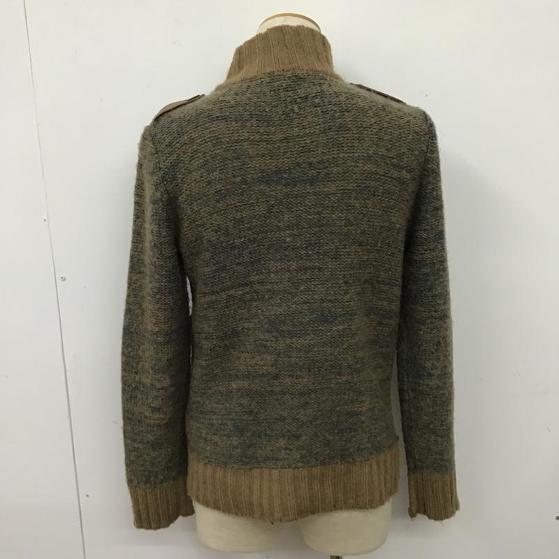 ザラメン ZARA MAN ニット、セーター 長袖 長袖ニットカーディガン タートルネック セーター 前開ニット M 無地 茶 / ブラウン / メンズ USED 古着 中古 10103595