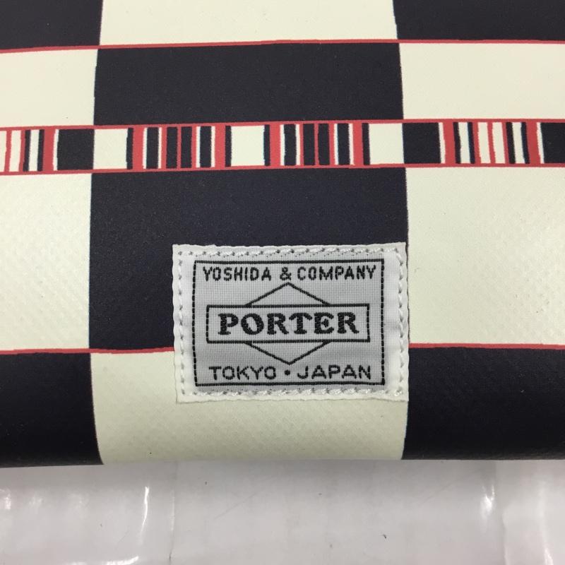 ポーター PORTER セカンドバッグ セカンドバッグ White Mountaineering クラッチバッグ ロゴ、文字 紺 / ネイビー / X オフホワイト / オフホワイト / X 赤 / レッド / メンズ USED 古着 中古 10103596