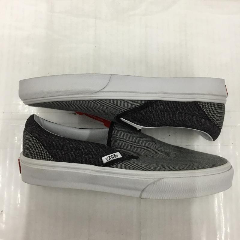 バンズ VANS スリッポン スリッポン US6.5 スニーカー ヘリンボーン US:6.5 ロゴ、文字 黒 / ブラック / X 白 / ホワイト / レディース USED 古着 中古 10103622