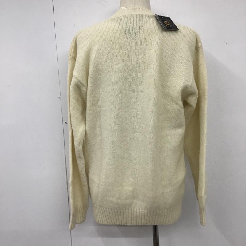 トミーヒルフィガー TOMMY HILFIGER ニット、セーター 長袖 Vネック ウール L ワンポイント アイボリー / アイボリー / メンズ USED 古着 中古 10103633