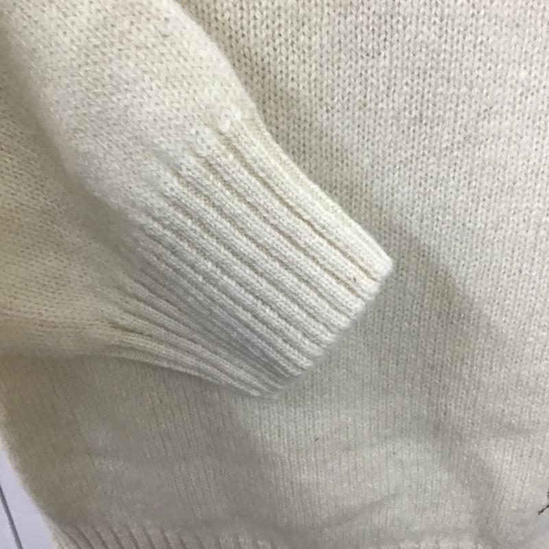 トミーヒルフィガー TOMMY HILFIGER ニット、セーター 長袖 Vネック ウール L ワンポイント アイボリー / アイボリー / メンズ USED 古着 中古 10103633