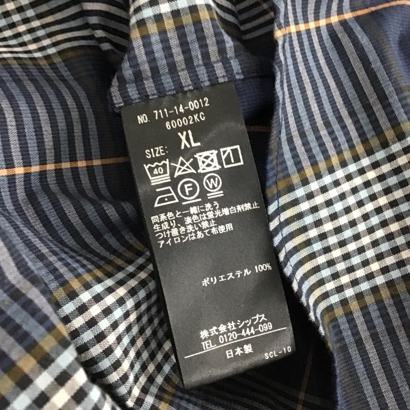 シップス SHIPS シャツ、ブラウス 長袖 711-14-0012 any XL チェック 紺 / ネイビー / X 茶 / ブラウン / X 白 / ホワイト / X 青 / ブルー / メンズ USED 古着 中古 10103634