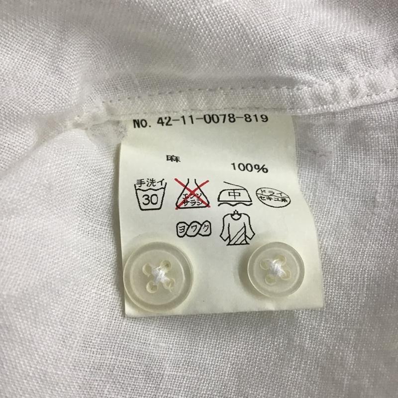 ビームス ハート BEAMS HEART シャツ、ブラウス 長袖 42-11-0078-819 麻 リネン プルオーバー L 無地 白 / ホワイト / メンズ USED 古着 中古 10103655