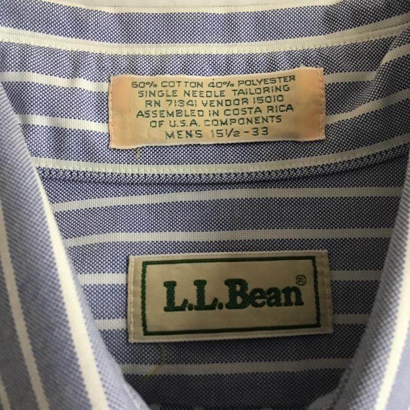 エルエルビーン L.L.Bean シャツ、ブラウス 長袖 ボタンダウン ストライプ 紺 / ネイビー / X 白 / ホワイト / メンズ USED 古着 中古 10103657