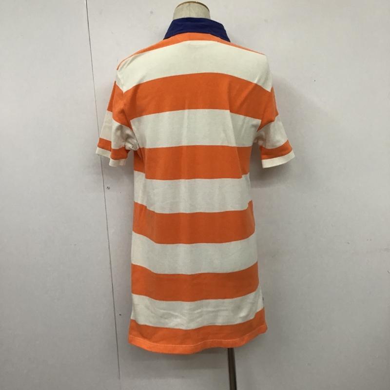 ポロバイラルフローレン Polo by RALPH LAUREN ポロシャツ 半袖 ビッグポニー ボーダー M ワンポイント 白 / ホワイト / X 橙 / オレンジ / X 紺 / ネイビー / メンズ USED 古着 中古 10103684