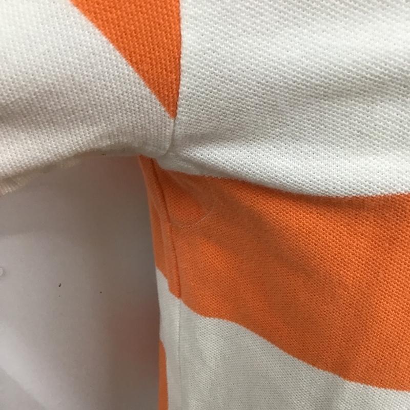 ポロバイラルフローレン Polo by RALPH LAUREN ポロシャツ 半袖 ビッグポニー ボーダー M ワンポイント 白 / ホワイト / X 橙 / オレンジ / X 紺 / ネイビー / メンズ USED 古着 中古 10103684