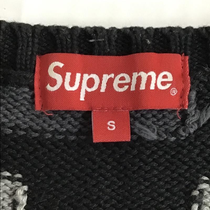 シュプリーム Supreme ニット、セーター 長袖 18FW Big Letters Sweater ロゴ S 総柄 黒 / ブラック / X ダークグレー / ダークグレー / X 灰 / グレー / メンズ USED 古着 中古 10103695