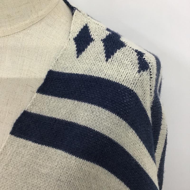 アズールバイマウジー AZUL BY MOUSSY カーディガン 長袖 250AAW70-A283 長袖ニットカーディガン ネイティブ柄長袖ロングガウン 総柄 S ネイティブ柄 白 / ホワイト / X 青 / ブルー / レディース USED 古着 中古 10103714