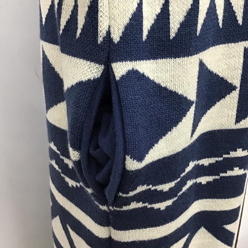 アズールバイマウジー AZUL BY MOUSSY カーディガン 長袖 250AAW70-A283 長袖ニットカーディガン ネイティブ柄長袖ロングガウン 総柄 S ネイティブ柄 白 / ホワイト / X 青 / ブルー / レディース USED 古着 中古 10103714