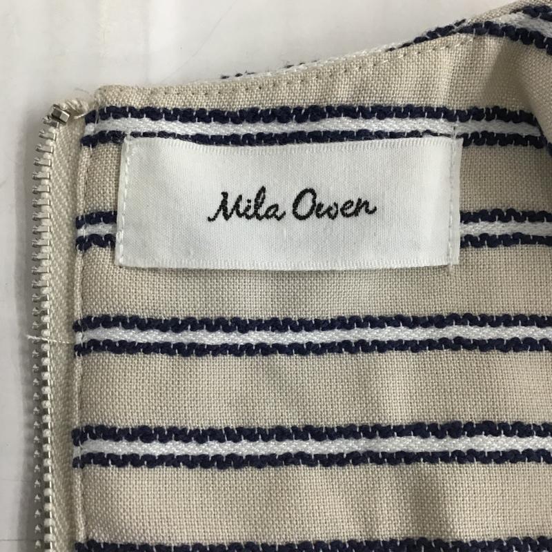 ミラオーウェン Mila Owen ワンピース・ドレス・オールインワン ワンピース・ドレス・オールインワン 09WFP152133 オールインワン ノースリーブ ショートパンツ 0 ボーダー柄 X ストライプ ベージュ / ベージュ / レディース USED 古着 中古 10103722