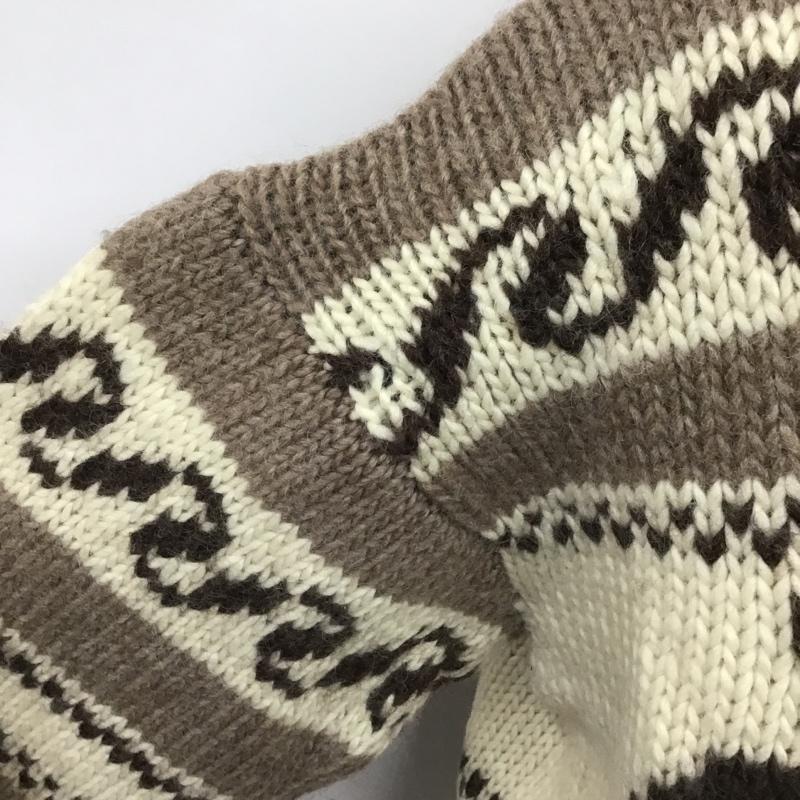 古着 USED ニット、セーター 長袖 長袖ニット リブニット セーター Vネックカットソー M 総柄 茶 / ブラウン / メンズ USED 古着 中古 10103723