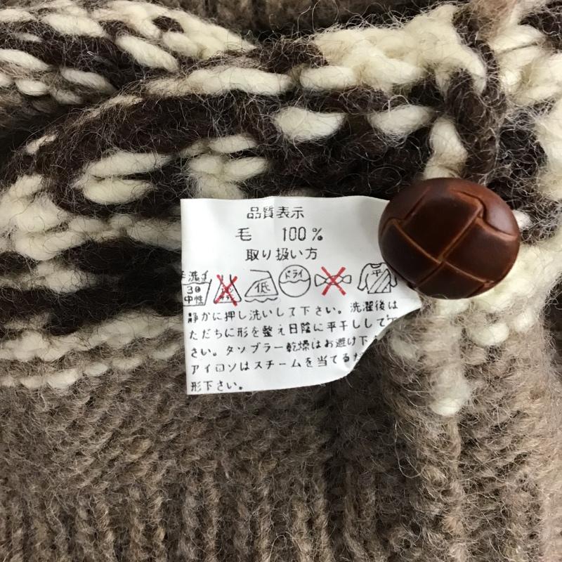 古着 USED ニット、セーター 長袖 長袖ニット リブニット セーター Vネックカットソー M 総柄 茶 / ブラウン / メンズ USED 古着 中古 10103723