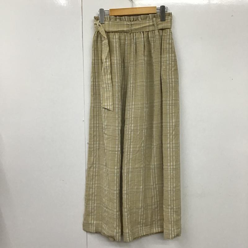 ローズバッド ROSE BUD ボトムス ボトムス 600-9130007 チェックイージーワイドパンツ カジュアルパンツ ハイウエスト ワイルドシルエット FREE チェック ベージュ / ベージュ /  レディース USED 古着 中古 10103747