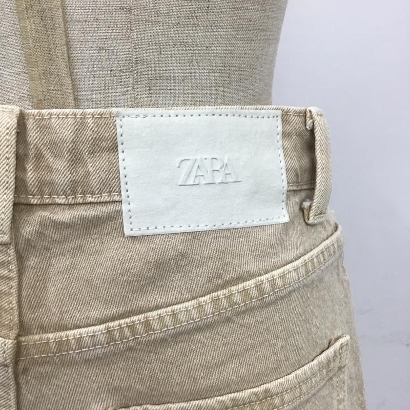ザラ ZARA パンツ デニム、ジーンズ デニムパンツ ストレートパンツ ジーンズ カジュアルパンツ 34インチ 無地 ベージュ / ベージュ /  レディース USED 古着 中古 10103750