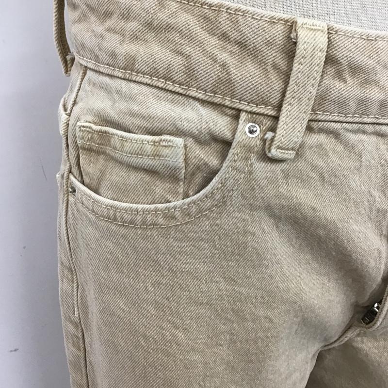 ザラ ZARA パンツ デニム、ジーンズ デニムパンツ ストレートパンツ ジーンズ カジュアルパンツ 34インチ 無地 ベージュ / ベージュ /  レディース USED 古着 中古 10103750