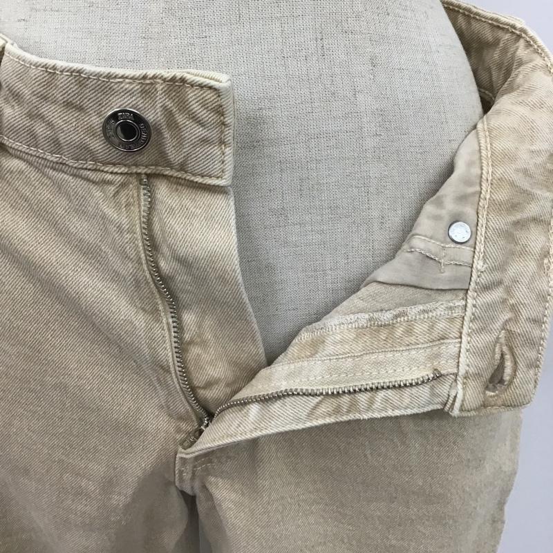 ザラ ZARA パンツ デニム、ジーンズ デニムパンツ ストレートパンツ ジーンズ カジュアルパンツ 34インチ 無地 ベージュ / ベージュ /  レディース USED 古着 中古 10103750