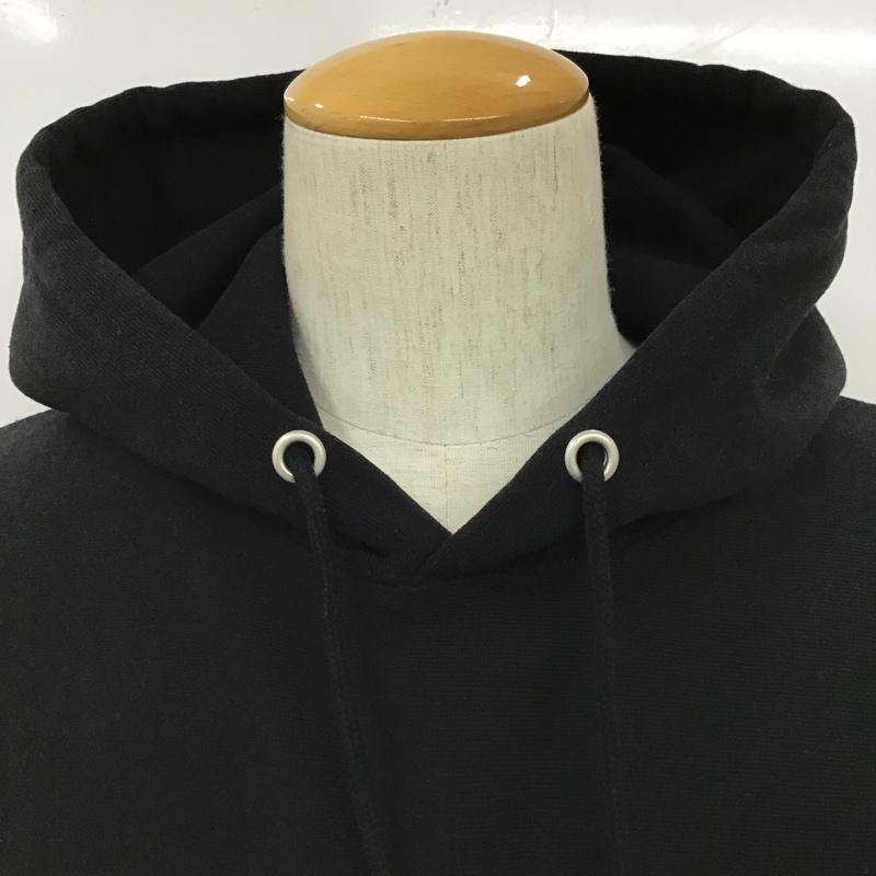 イグザンプル EXAMPLE パーカー 長袖 スウェット プルオーバー フーディー 裏起毛 バックプリント L ロゴ、文字 黒 / ブラック / メンズ USED 古着 中古 10103757