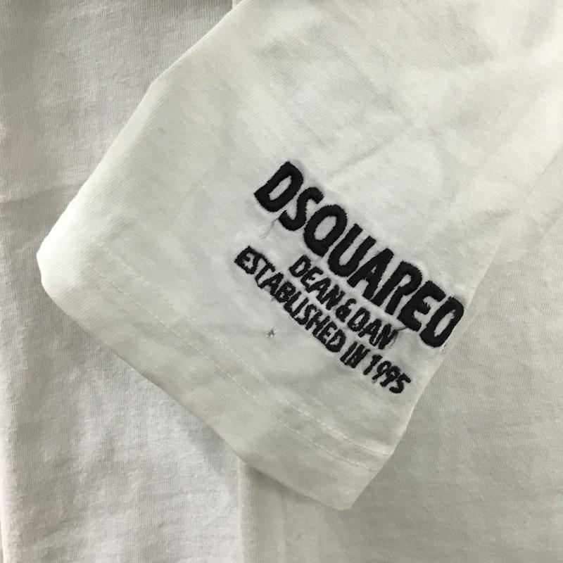 ディースクエアード2 DSQUARED2 カットソー 長袖 ロンT ロゴ XL 刺繍 白 / ホワイト / メンズ USED 古着 中古 10103760