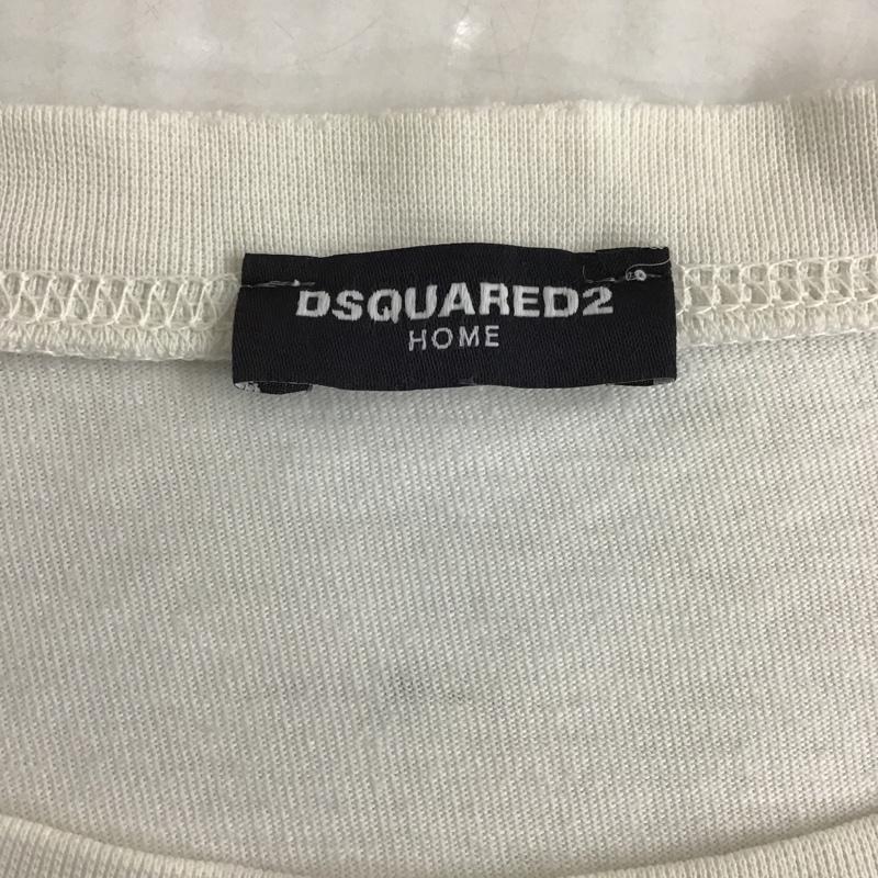 ディースクエアード2 DSQUARED2 カットソー 長袖 ロンT ロゴ XL 刺繍 白 / ホワイト / メンズ USED 古着 中古 10103760