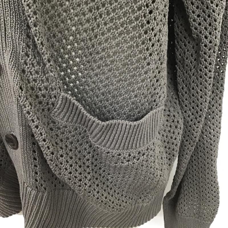 ウィム バイ リドム WYM LIDNM カーディガン 長袖 WYcd531 MESH WIDE CARDIGAN M 無地 灰 / グレー / メンズ USED 古着 中古 10103771