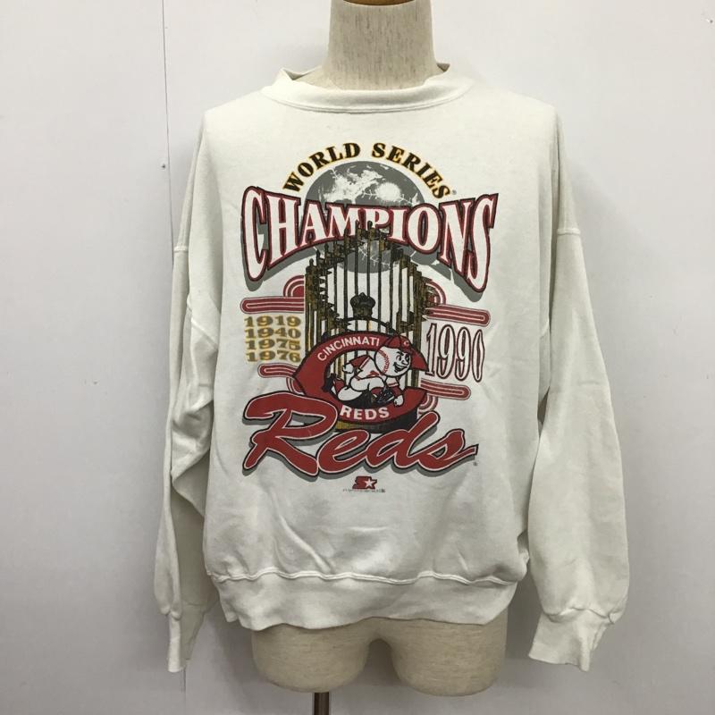 スターター STARTER トレーナー 長袖 スウェット CINCINNATI REDS 野球 プリント 白 / ホワイト / メンズ USED 古着 中古 10103788