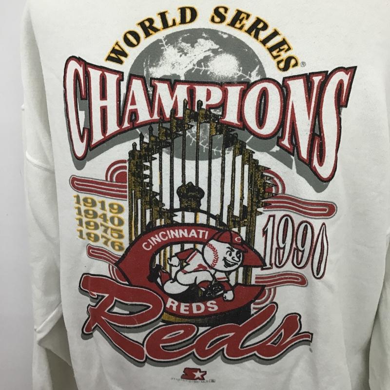 スターター STARTER トレーナー 長袖 スウェット CINCINNATI REDS 野球 プリント 白 / ホワイト / メンズ USED 古着 中古 10103788