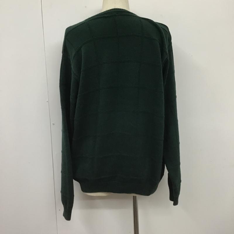 アイゾッド IZOD ニット、セーター 長袖 コットン クルーネック L ワンポイント 緑 / グリーン / メンズ USED 古着 中古 10103791
