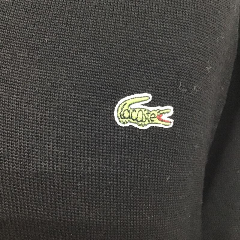 ラコステ LACOSTE ニット、セーター 長袖 K-KN0700 CHEMISE LACOSTE Vネック ウール 2 ワンポイント 黒 / ブラック / メンズ USED 古着 中古 10103794