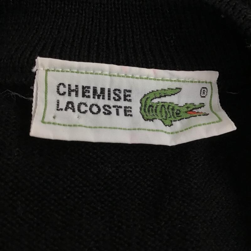 ラコステ LACOSTE ニット、セーター 長袖 K-KN0700 CHEMISE LACOSTE Vネック ウール 2 ワンポイント 黒 / ブラック / メンズ USED 古着 中古 10103794