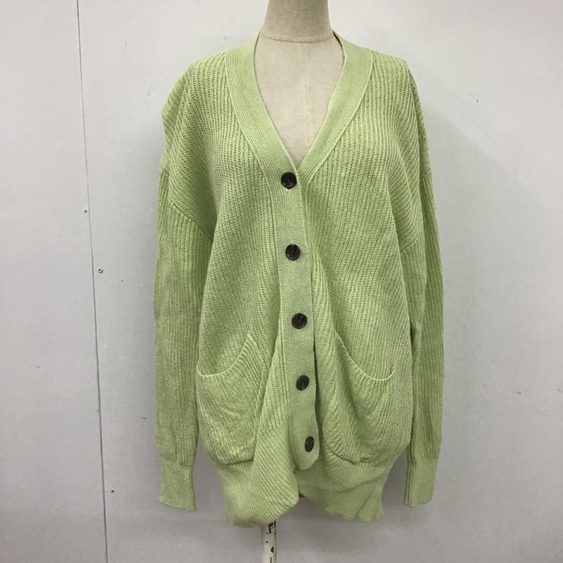 グリーンレーベルリラクシング green label relaxing カーディガン 長袖 3628-105-0801 カタアゼカーディガン 長袖カーディガン 前開ボタン 無地 緑 / グリーン / レディース USED 古着 中古 10103819